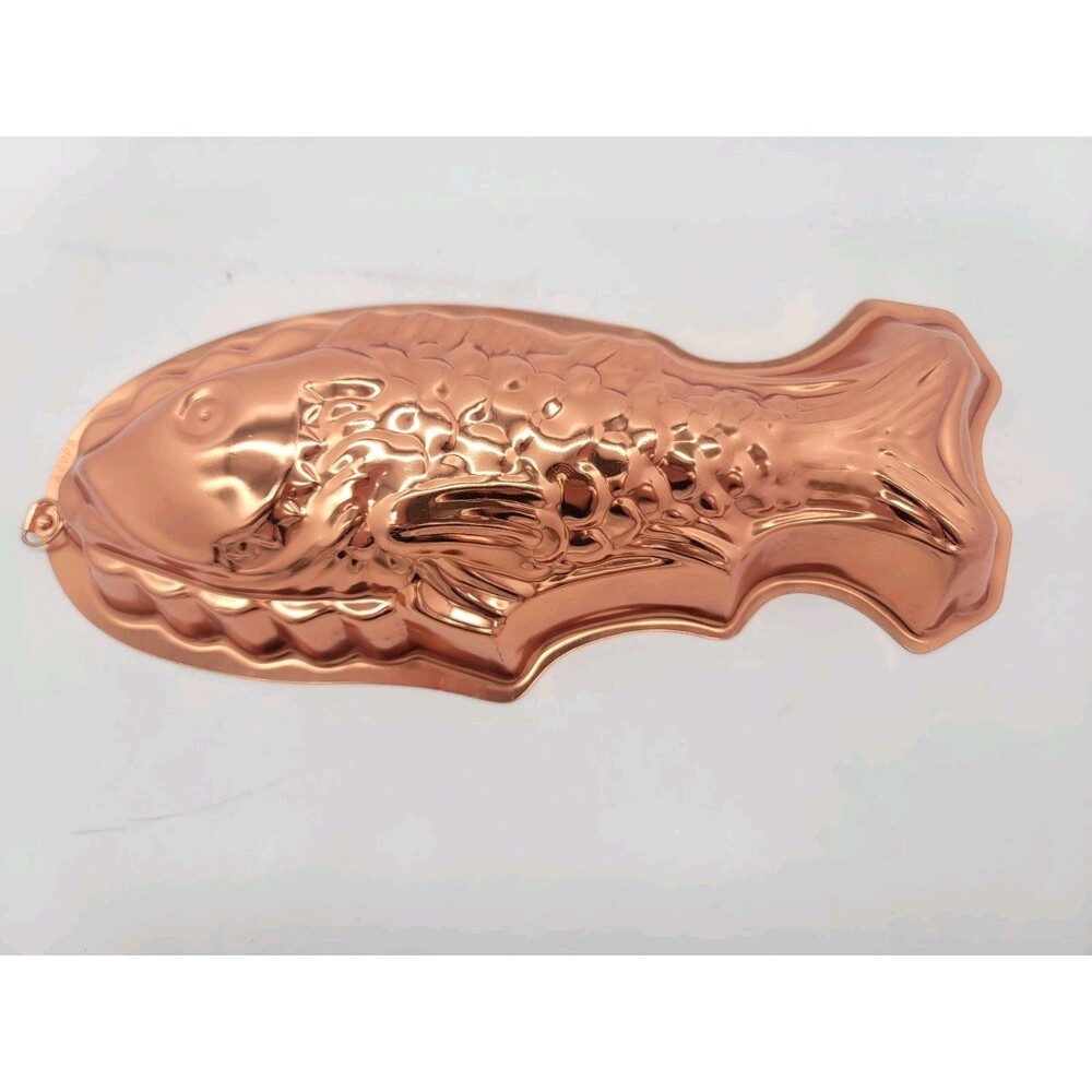 Vintage Copper-Colored Fish Jello Mold Kitchen Cottage Decor 13" Wall Hanging